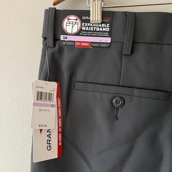 Men's Grand Slam Gray Golf Shorts NWT Size 38 - Picture 3 of 7